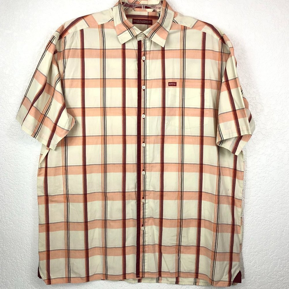 Enyce White And Peach Colored Button Up shirt Size XXL